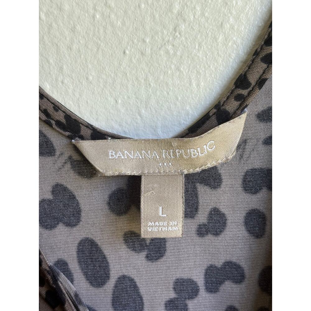 Banana Republic Womens Animal Print Dress 3/4 Sleeve‎ Leopard Print Brown Size L - Picture 3 of 4